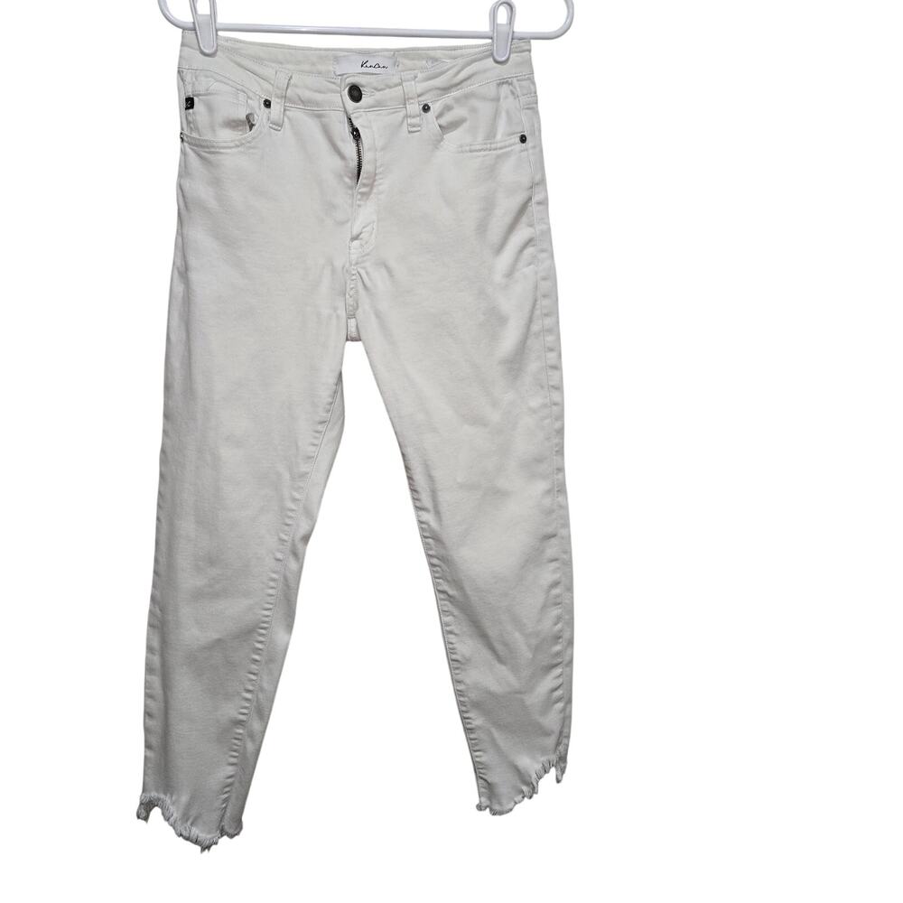 Kancan White Raw Hem Ankle Skinny Jeans 9/28